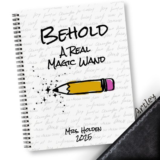 キュートペンシル魔法ワンドスパークル名前をカスタムする先生 ノートブック
