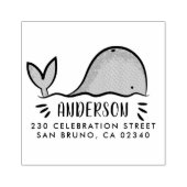 キュートホエーカスタムル差出人住所ファミリー名 ラバースタンプ (インプリント)