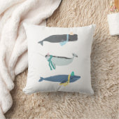 キュートホエールウィンターホリデークリスマスイラストレーション クッション (ブランケット)