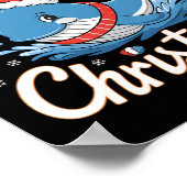 キュートホエールサンタクリスマス海動物愛好家ホリ ポスター (角)