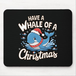 キュートホエールサンタクリスマス海動物愛好家ホリ マウスパッド