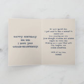 キュートホエールビッグシスターネイビーブルーハッピーバースデー カード (内部)