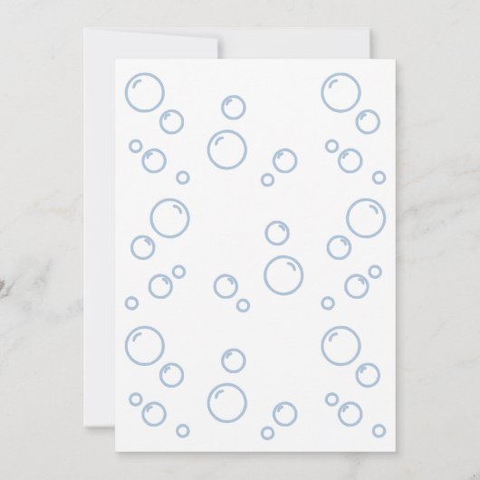 キュートホエールブルーバブル子供の誕生日 招待状 (裏面)