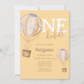 キュートホットエアバルーン子供の誕生日招待状 招待状 (正面)