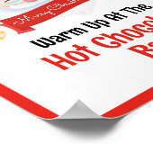 キュートホットチョコレートバーサンタクロースパーティー ポスター (角)