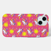 キュートホットピンクサニーユニコーンパターンデザイン Case-Mate iPhoneケース (裏面 (横))