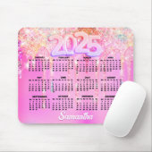 キュートホットピンクレインボーグリッタードリップスモノグラム マウスパッド (マウス)