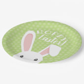 キュートホピおもしろいーイースターバニーグリーン春パーティー ペーパープレート (アングル)