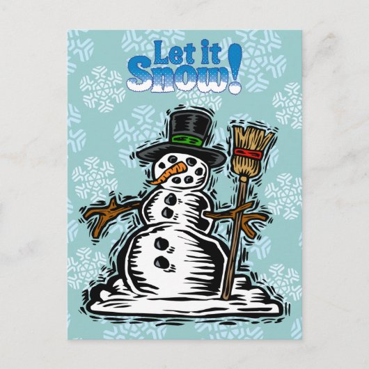 キュートホリデイ雪だるま シーズンポストカード (正面)