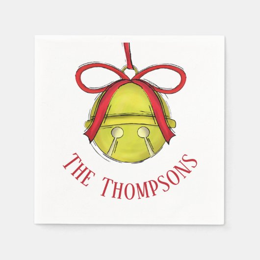 キュートホリデーお洒落カスタムファミリークリスマス スタンダードカクテルナプキン (正面)