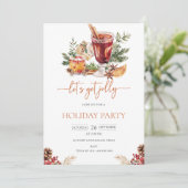 キュートホリデーウォーターカラークリスマスパーティの招待状 招待状 (スタンド正面)
