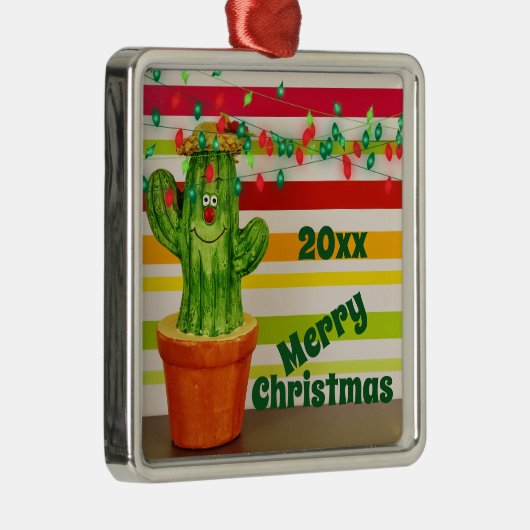 キュートホリデーカクタスサウスウエスメリークリスマス メタルオーナメント (右)