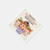 キュートホリデーカップケーズハッピーサンクスギビング誕生日 スタンダードカクテルナプキン (角)