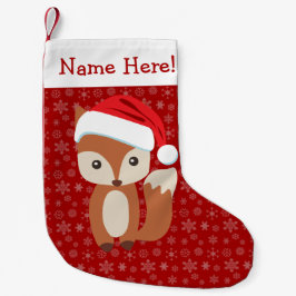 キュートホリデーキツネアニマパーソナライズされたルクリスマス スモールクリスマスストッキング