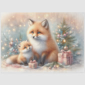 キュートホリデーキツネファミリークリスマスクラフトデコップページ 薄葉紙 (正面)