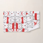 キュートホリデーキャットデザイン バスタオルセット (ハンドタオル)