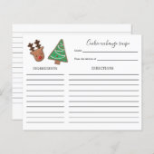 キュートホリデークッキー交換レシピカード (正面/裏面)