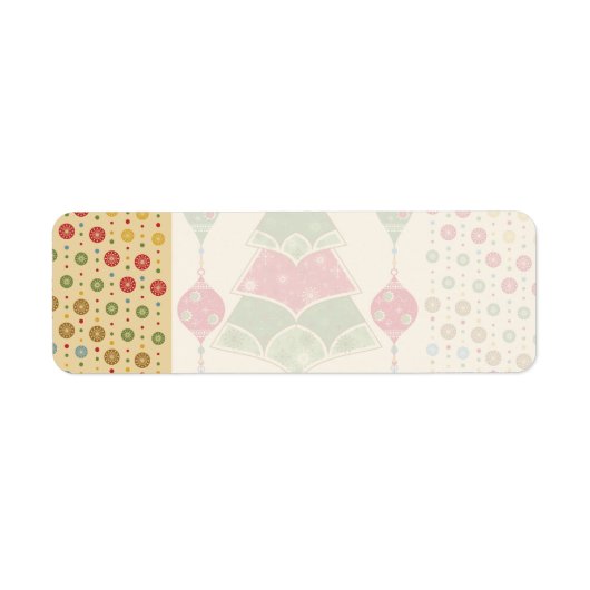 キュートホリデークリスマスツリーオーナメントプレゼント ラベル (正面)