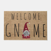 キュートホリデークリスマスプレイドウェルカム格言 ドアマット (正面)