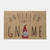 キュートホリデークリスマスプレイドファミリーウェルカム格言 ドアマット (正面)