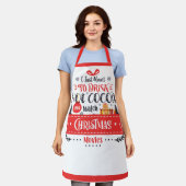キュートホリデークリスマスモダンタイポグラフィ エプロン (着用した状態)