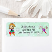 キュートホリデークリスマス小妖精や小人とキャンディーキャン ラベル (インサイチュ)