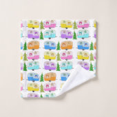 キュートホリデークリスマスRVキャンパートレーラーズクリスマス バスタオルセット (ウォッシュタオル)