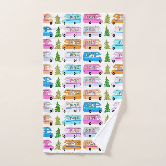 キュートホリデークリスマスRVキャンパーモーターホームクリスマス バスタオルセット (ハンドタオル)