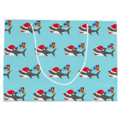 キュートホリデーシャーク抱き枕 ラージペーパーバッグ (裏面)