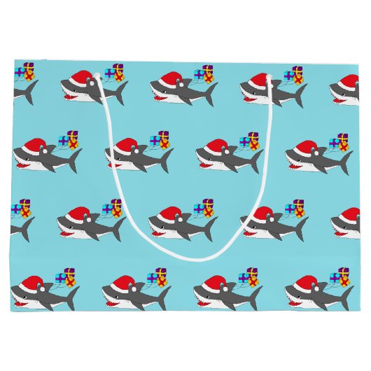 キュートホリデーシャーク抱き枕 ラージペーパーバッグ (裏面)