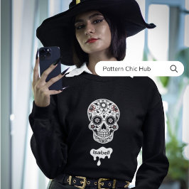 キュートホリデーシュガースカル秋ウィンターハロウィーン スウェットシャツ