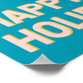 キュートホリデーシンプルタイポグラフィピンクアンドブルー ポスター (角)