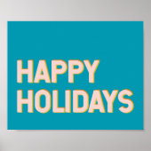 キュートホリデーシンプルタイポグラフィピンクアンドブルー ポスター (正面)