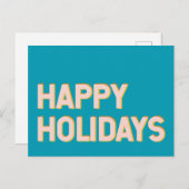 キュートホリデーシンプルタイポグラフィピンクアンドブルー ポストカード (正面/裏面)