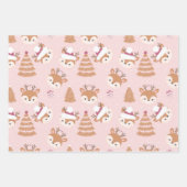 キュートホリデーディアー ラッピングペーパーシート (正面2)