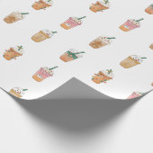 キュートホリデードリンクラッピング紙 ラッピングペーパー (角)