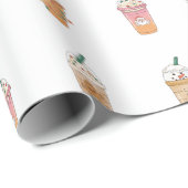 キュートホリデードリンクラッピング紙 ラッピングペーパー (ロールコーナー)