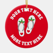 キュートホリデービーチスリッパクリスマスツリーオーナメント セラミックオーナメント (正面)