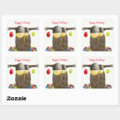 キュートホリデーフクロウ スクエアシール (シート)