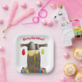 キュートホリデーフクロウ ペーパープレート (パーティー)