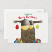 キュートホリデーフクロウ ポストカード (正面/裏面)