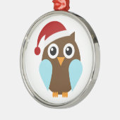 キュートホリデーフクロウ メタルオーナメント (左)