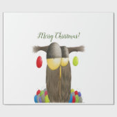 キュートホリデーフクロウ ラッピングペーパー (フラット)