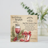キュートホリデーブランチとワインパーティー 招待状 (スタンド正面)