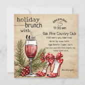 キュートホリデーブランチとワインパーティー 招待状 (正面)