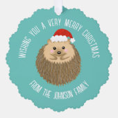 キュートホリデーヘッジホッグ オーナメントカード (正面)