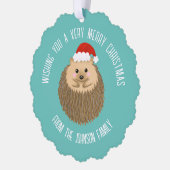キュートホリデーヘッジホッグ オーナメントカード (左)