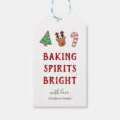 キュートホリデーベーキングスピリッツ明るいギフトラベル ギフトタグ (正面)