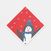 キュートホリデーペンギン スタンダードランチョンナプキン (角)