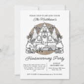 キュートホリデーホームドロップイン引っ越し祝いパーティーパーティー 招待状 (正面)